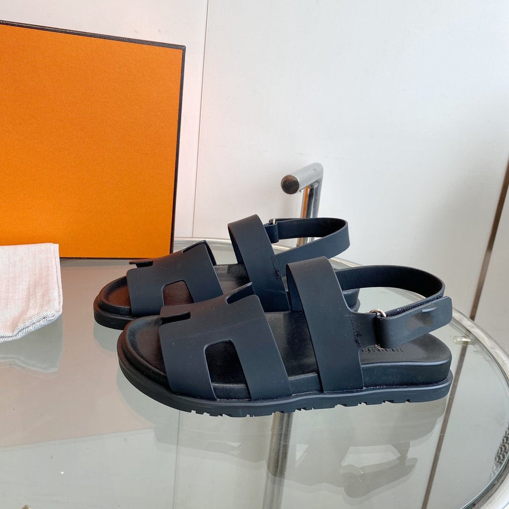 HERMES Genius Sandal Black Leather