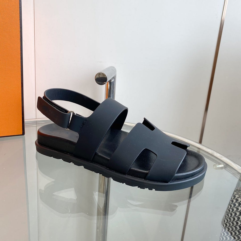 HERMES Genius Sandal Black Leather