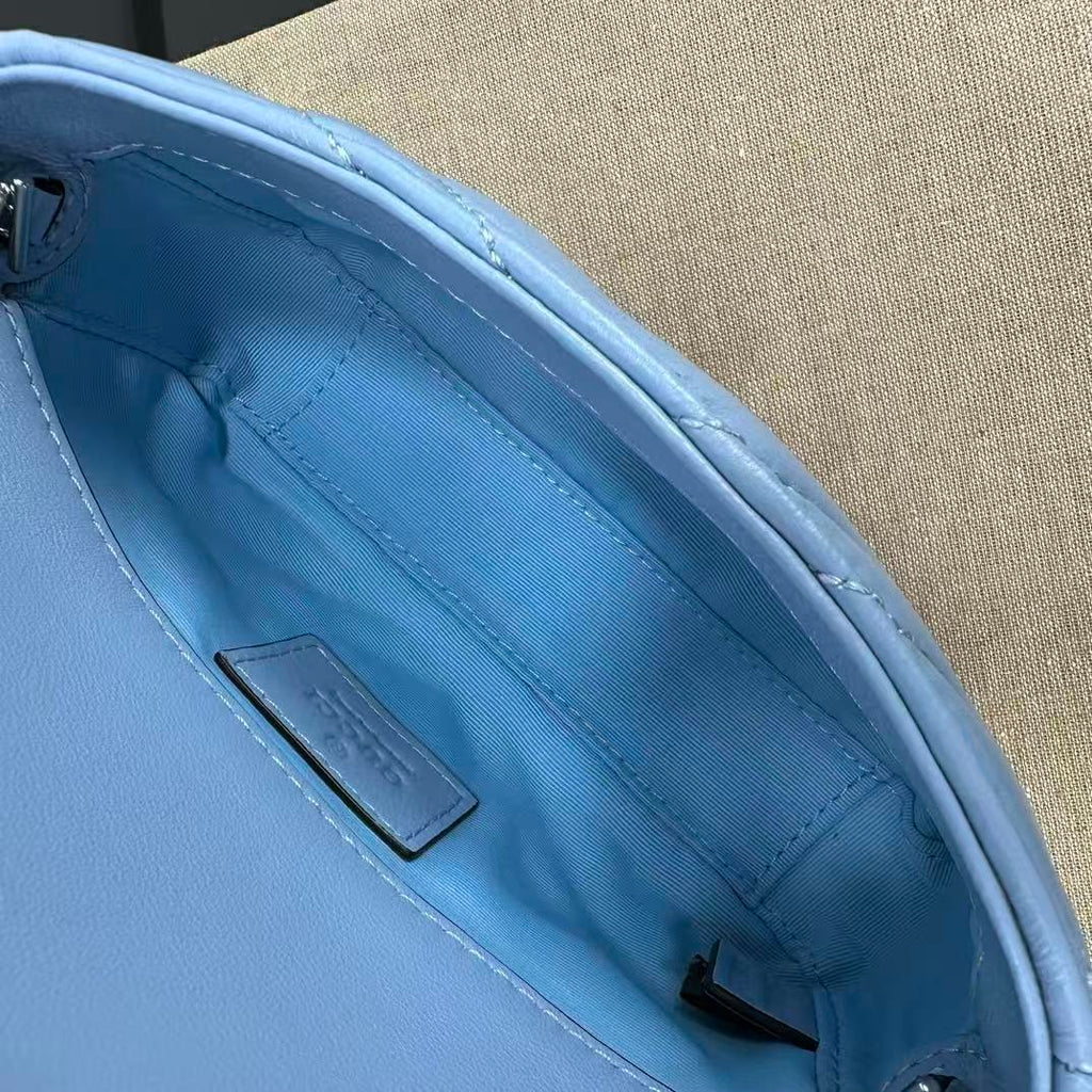 GUCCI MARMONT 16 MINI SHOULDER BAG BLUE CALFSKIN