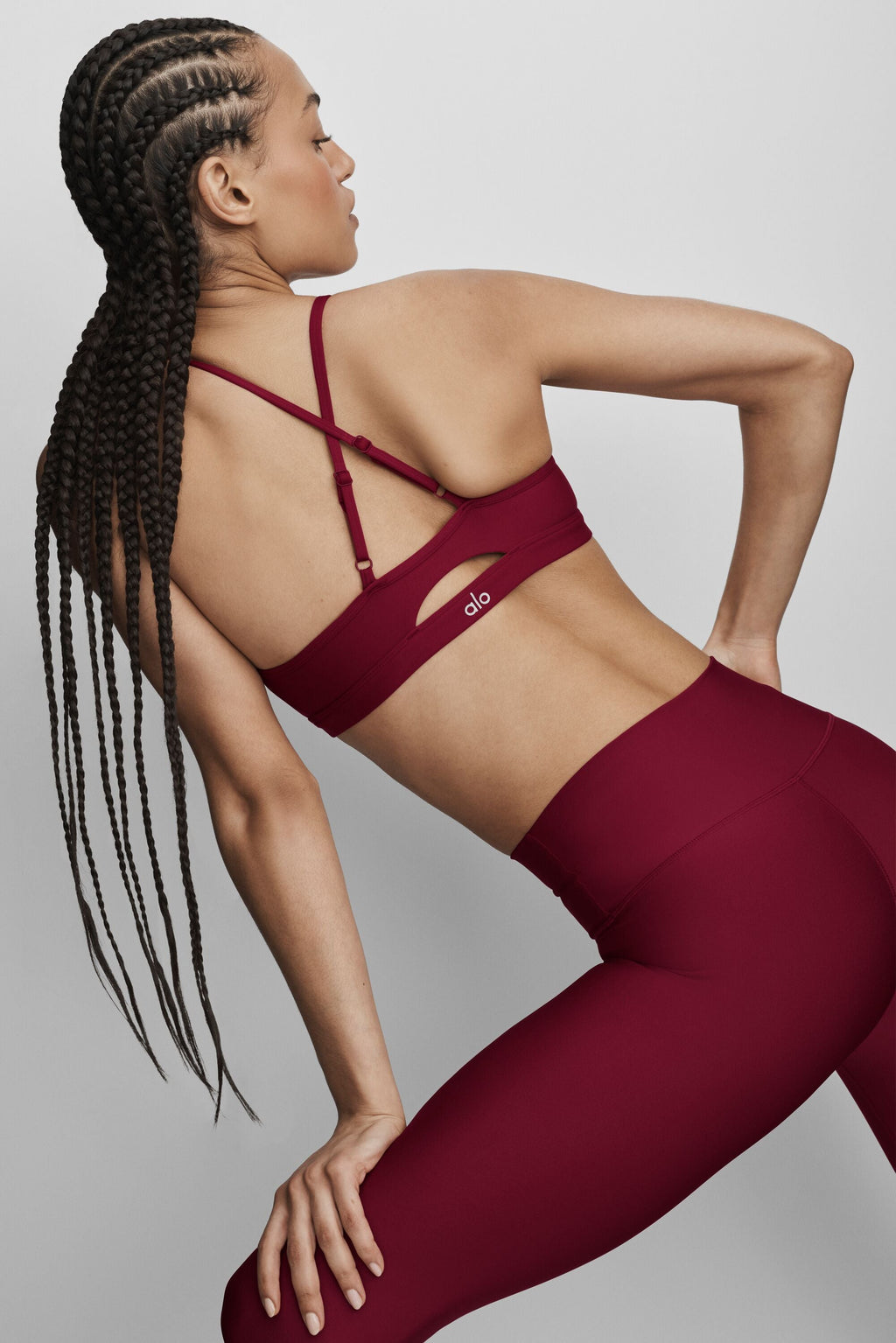 Women's Airlift Yoga Sports Bra - Medium Support Sculpting Bra in Summer Romance Red