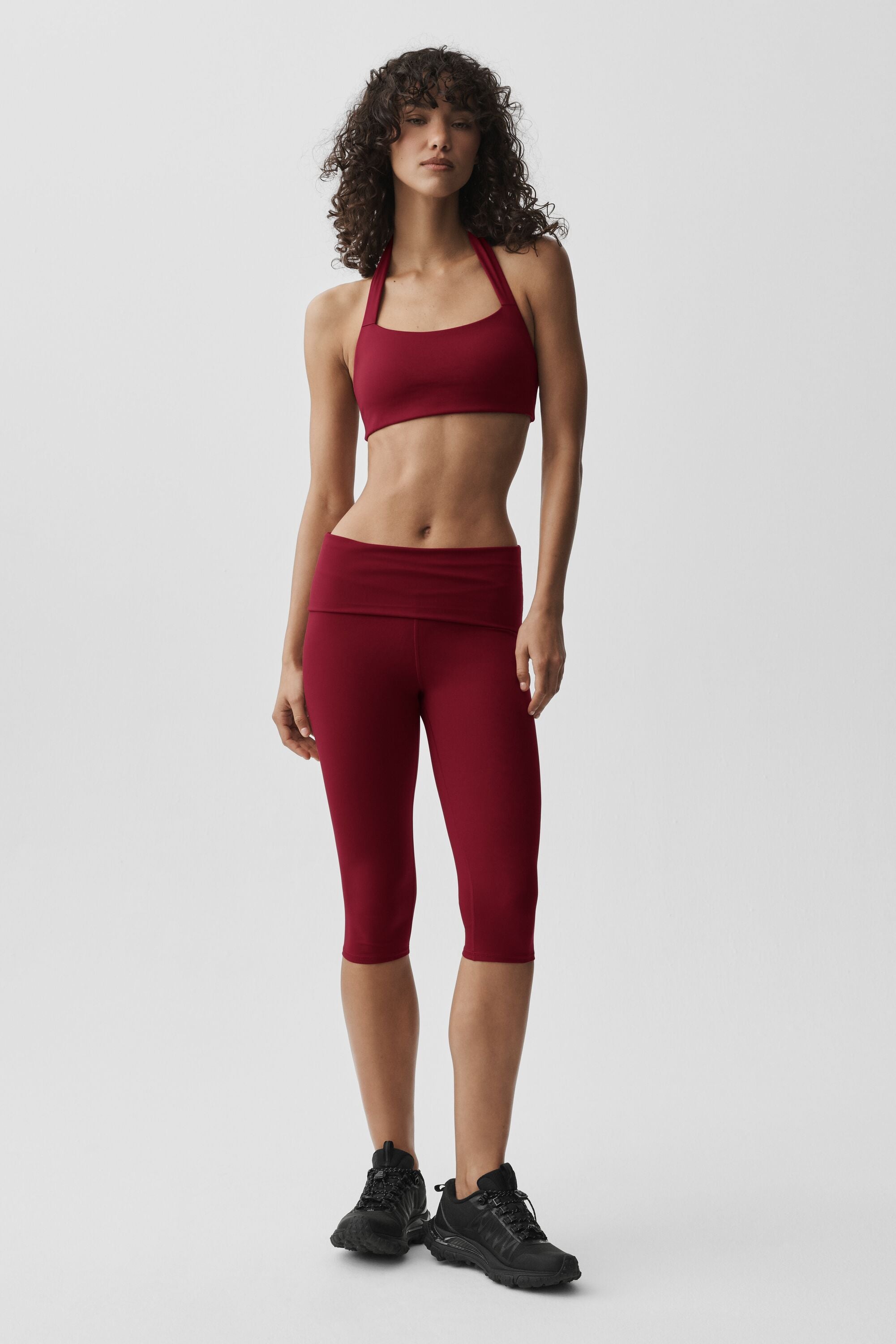 Women's Softsculpt Halter Sports Bra - Sculpting Medium Support Yoga Bra in Summer Romance Red