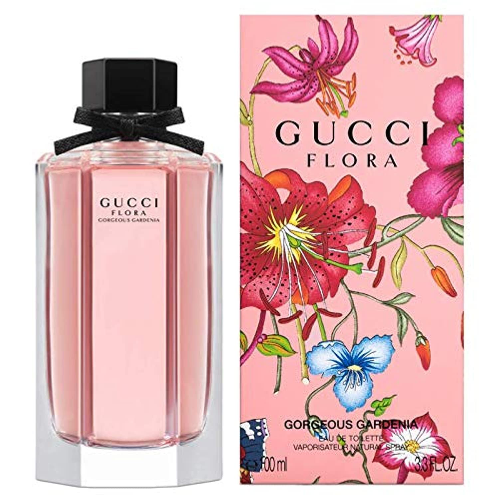 Flora Gorgeous Gardenia Eau de Toilette — Gardenia Pear & Frangipani Fresh Floral Women’s Luxury Fragrance | Pink Hexagonal Bottle 100ml