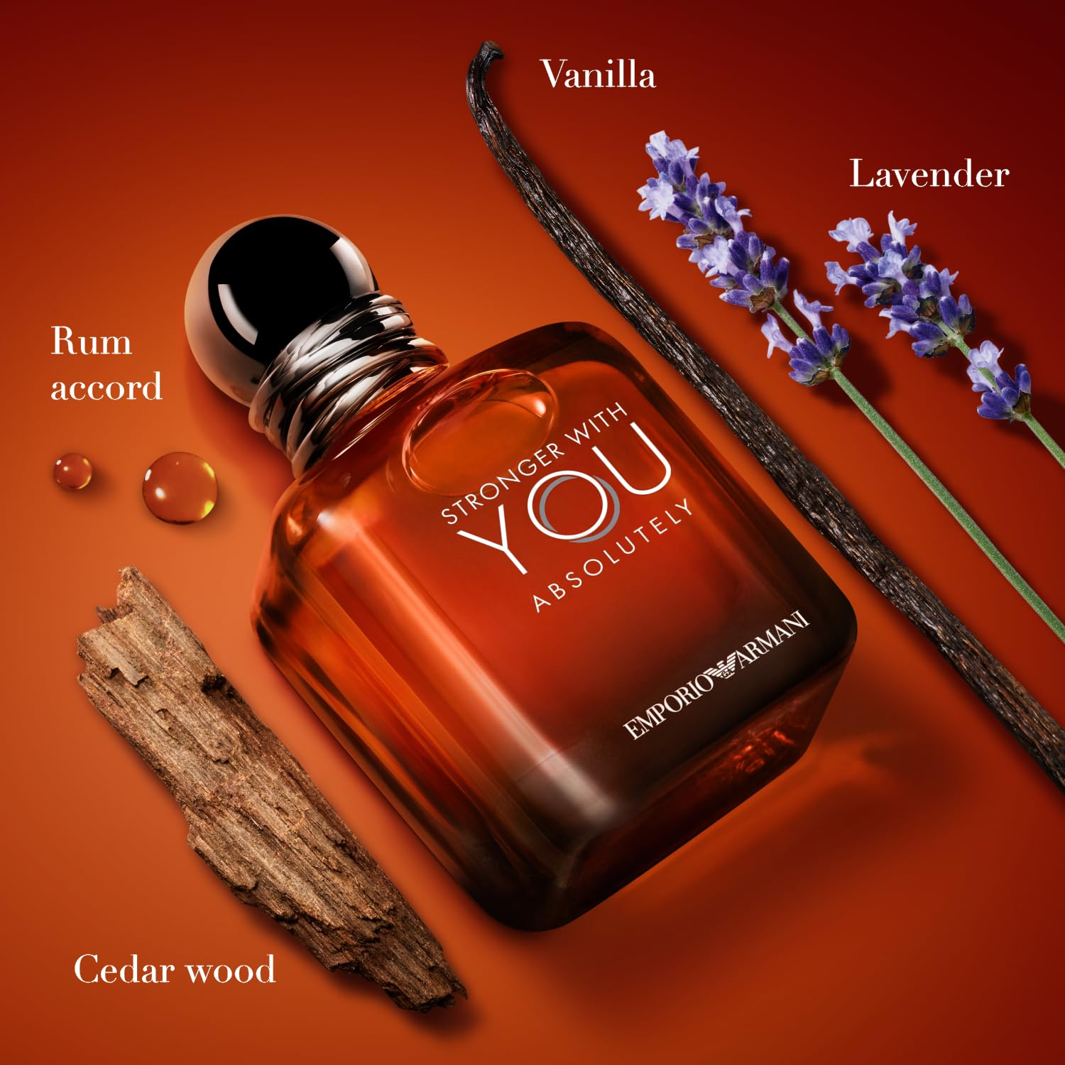 Stronger With You Absolutely Parfum — Rum Accord Lavender Vanilla & Cedarwood Addictive Men’s Luxury Fragrance | Amber Red Bottle 100ml