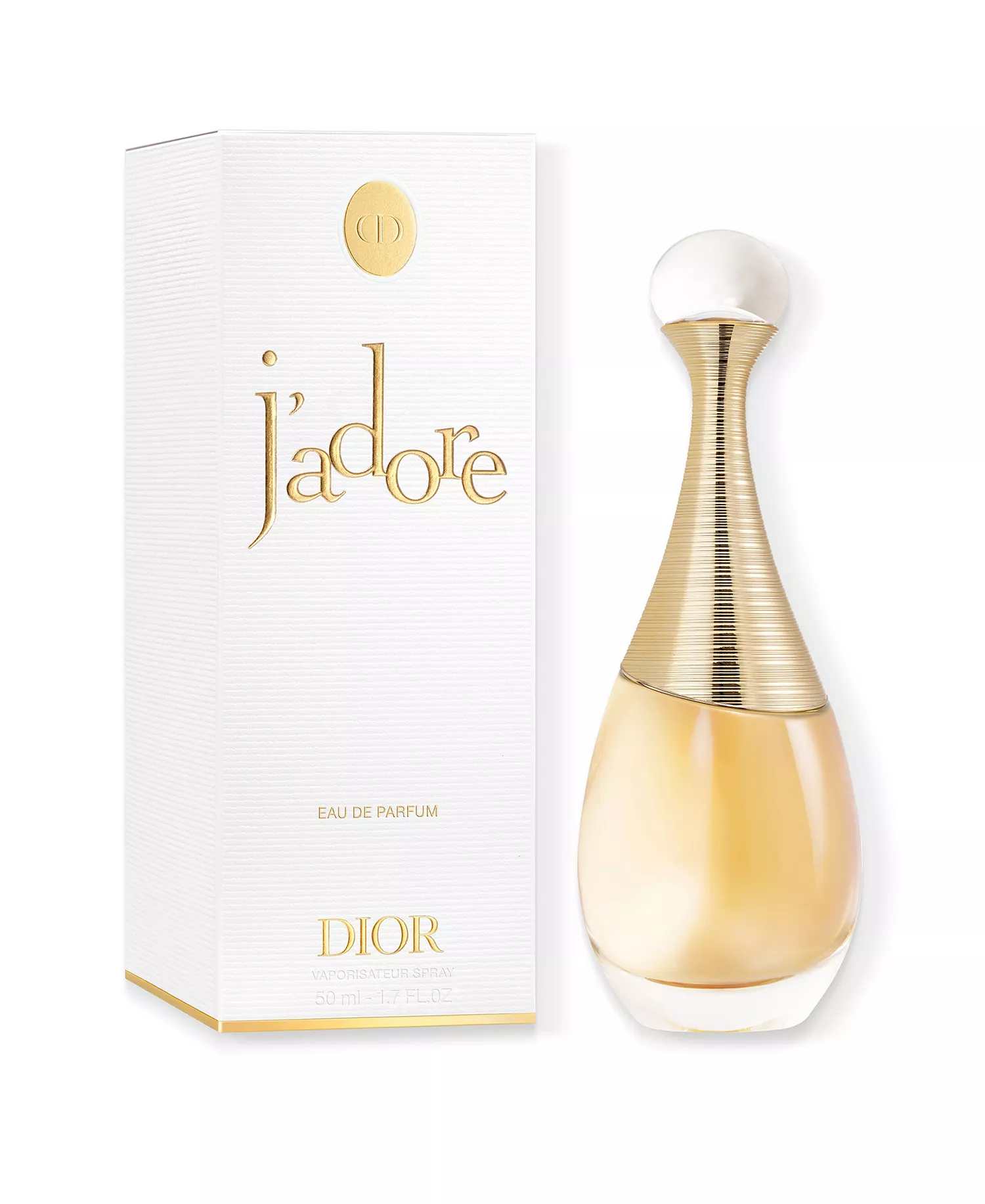 J’adore Eau de Parfum — Sambac Jasmine Grandiflorum & Velvety Rose Fruity Luminous Women’s Luxury Fragrance | Gold Hourglass Bottle 50ml