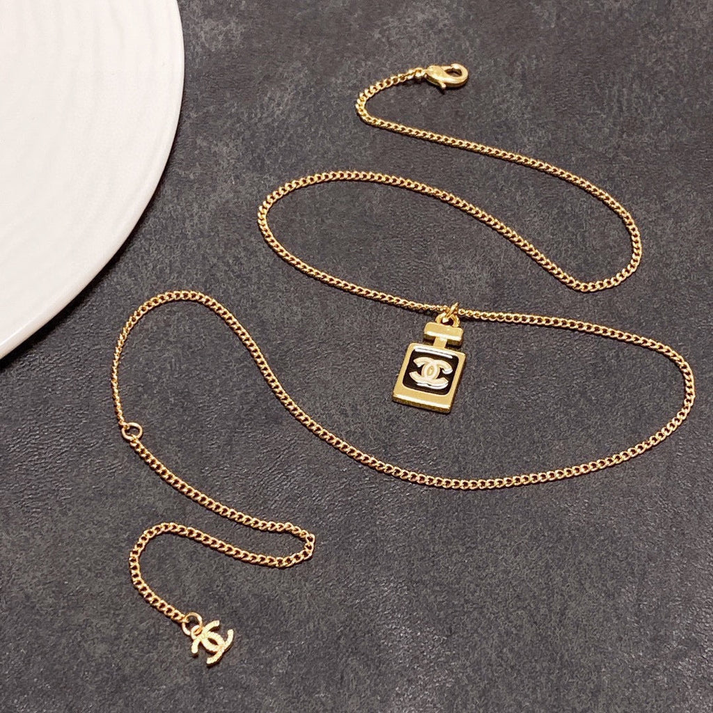 18K  Chanel Perfume Bottle Necklace