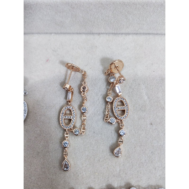 18K Hermes Chaine D'ancre Chaos Diamond Earrings