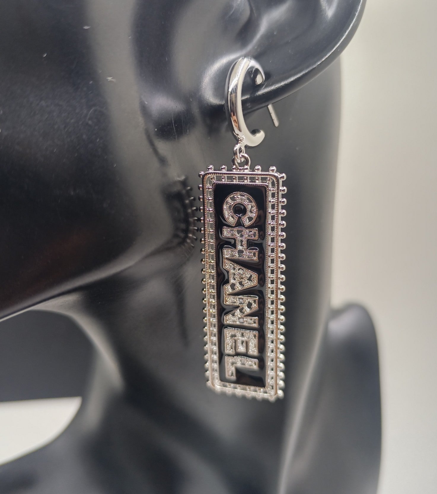 18K  Chanel Typo Drop Earrings