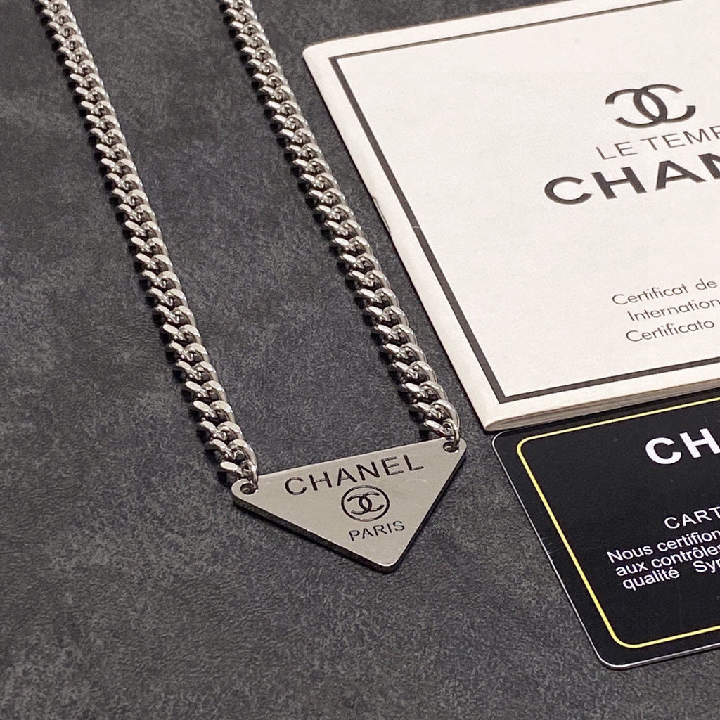 18K  Chanel Triangle Necklace