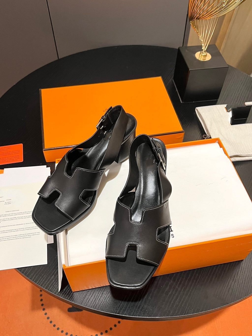 HERMES Elbe Sandal 60 Black