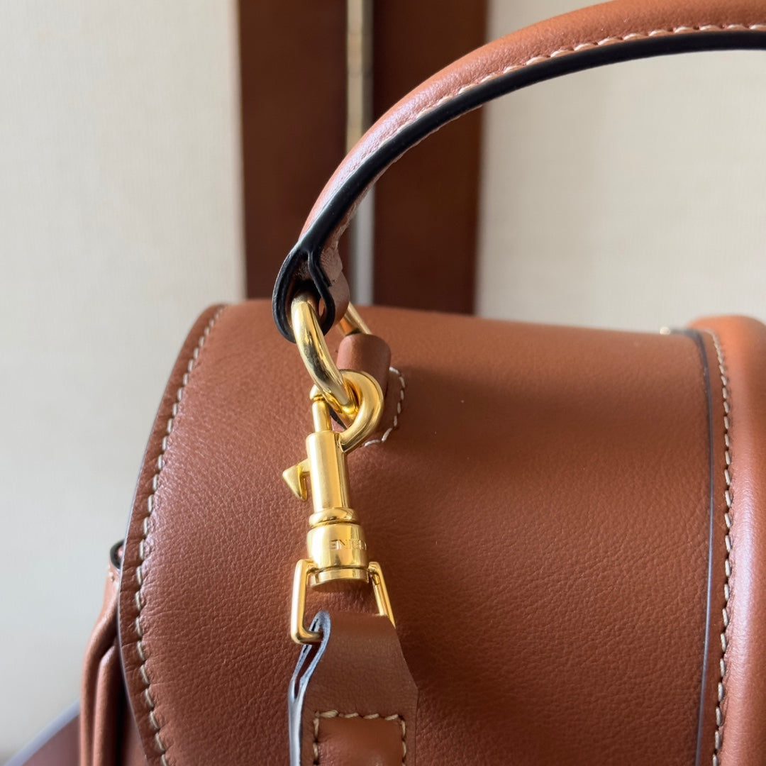 CELINE CLASSIQUE BAG 17 IN NUTMEG BROWN CALFSKIN GOLD HARDWARE