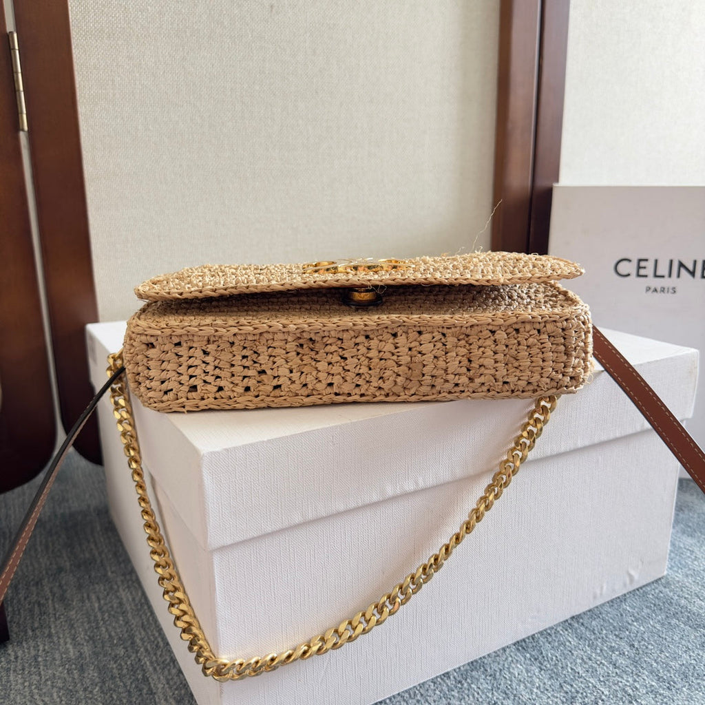 CELINE MULTIPOCHETTE BAG 23 IN BROWN RAFFIA