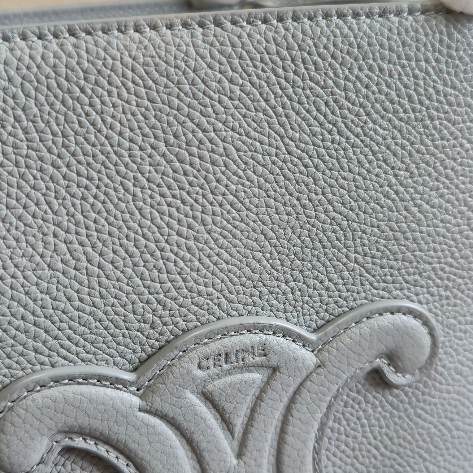 CELINE MINI CABAS ANAIS CUIR TRIOMPHE 20 IN BLUE GREY GRAINED CALFSKIN