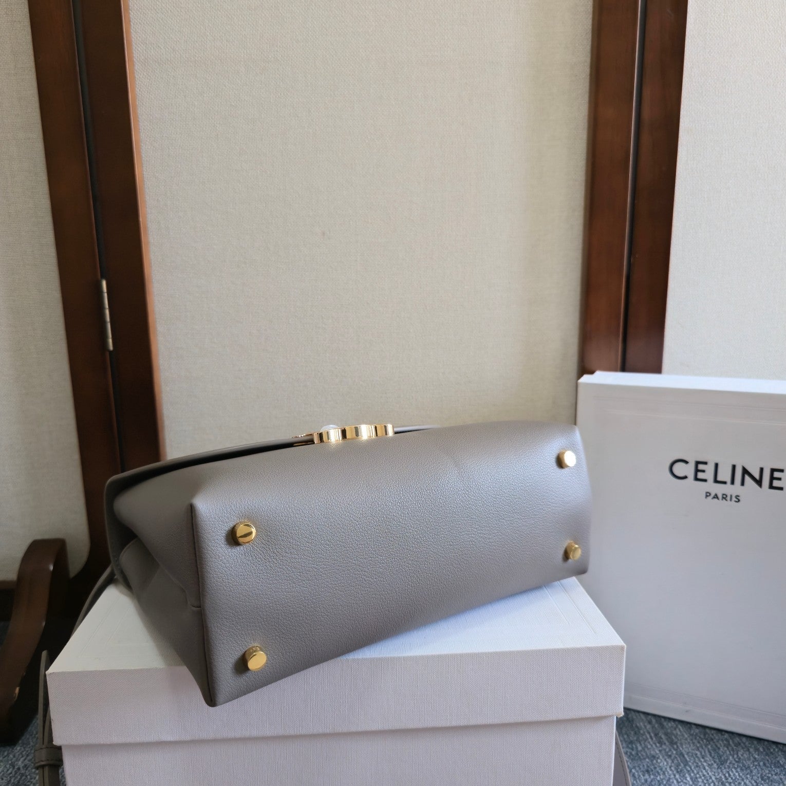 CELINE NINO TEEN MEDIUM 25 BAG IN GREY CALFSKIN