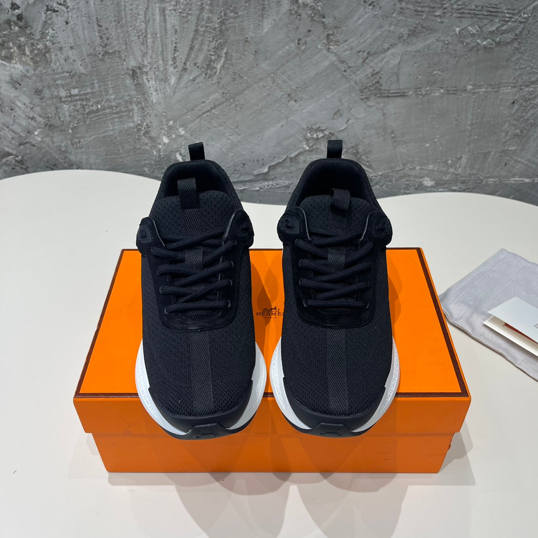 HERMES HEROS SNEAKERS BLACK GOATSKIN