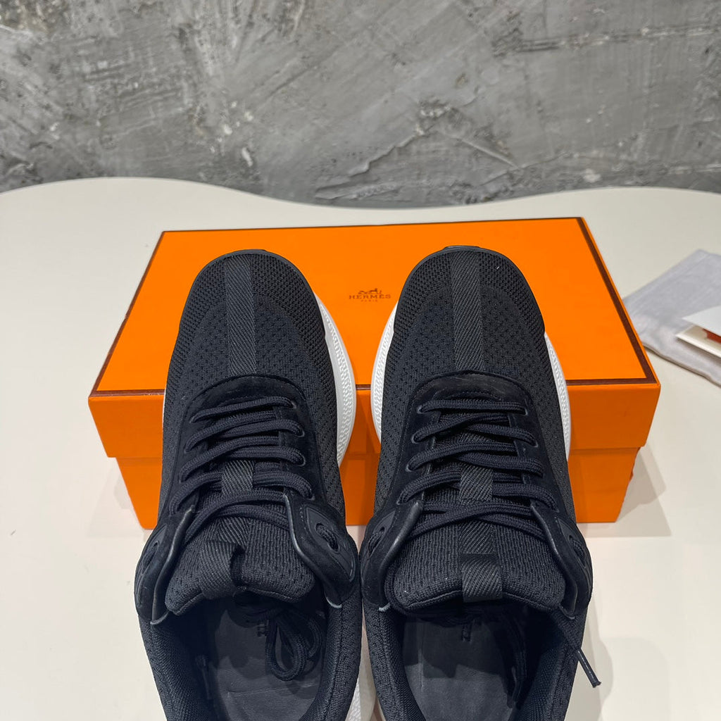 HERMES HEROS SNEAKERS BLACK GOATSKIN