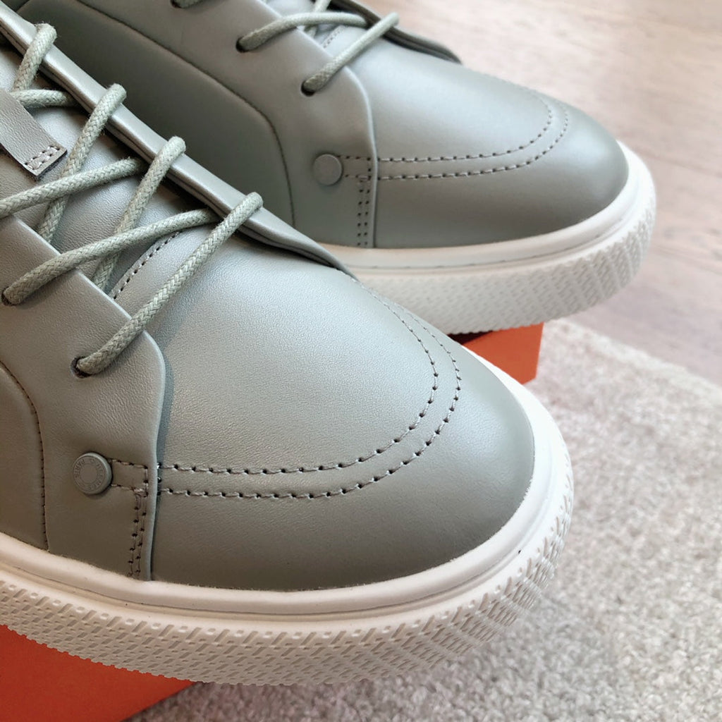 HERMES IRWIN SNEAKER LIGHT GRAY CALFSKIN