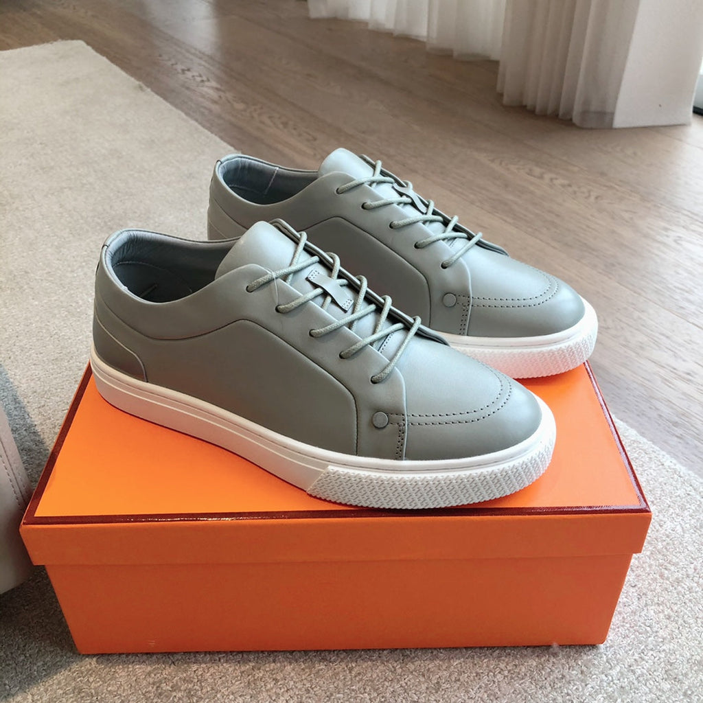HERMES IRWIN SNEAKER LIGHT GRAY CALFSKIN