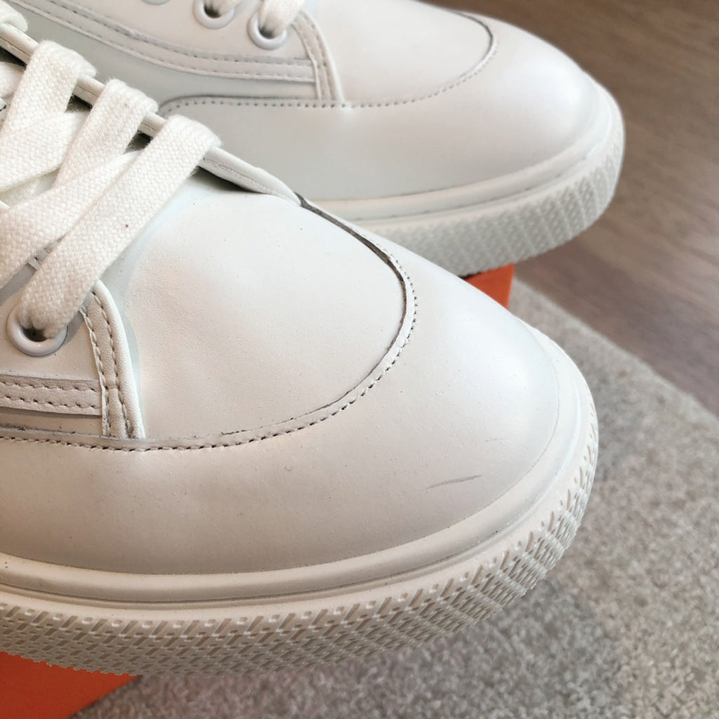 HERMES GET SNEAKER WHITE CALFSKIN