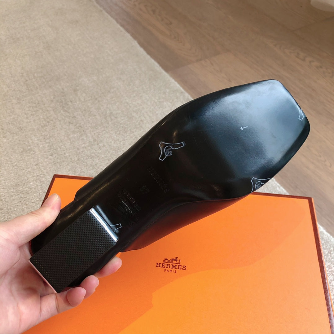 HERMES ICONIQUE 25 SANDAL CARAMEL CALFSKIN