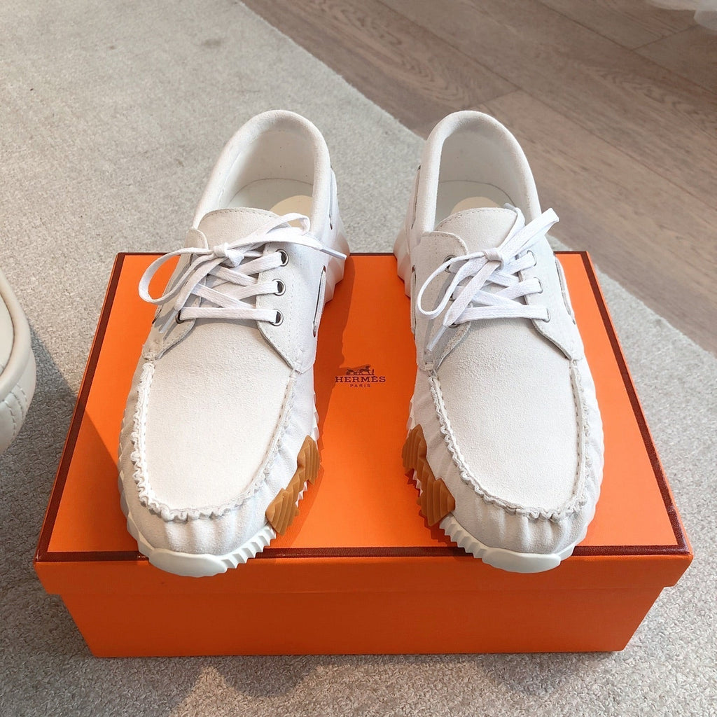 HERMES KETCH SNEAKER IN PALE GRAY SUEDE