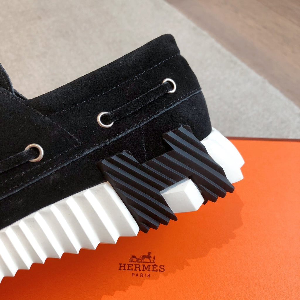 HERMES KETCH SNEAKER IN BLACK SUEDE