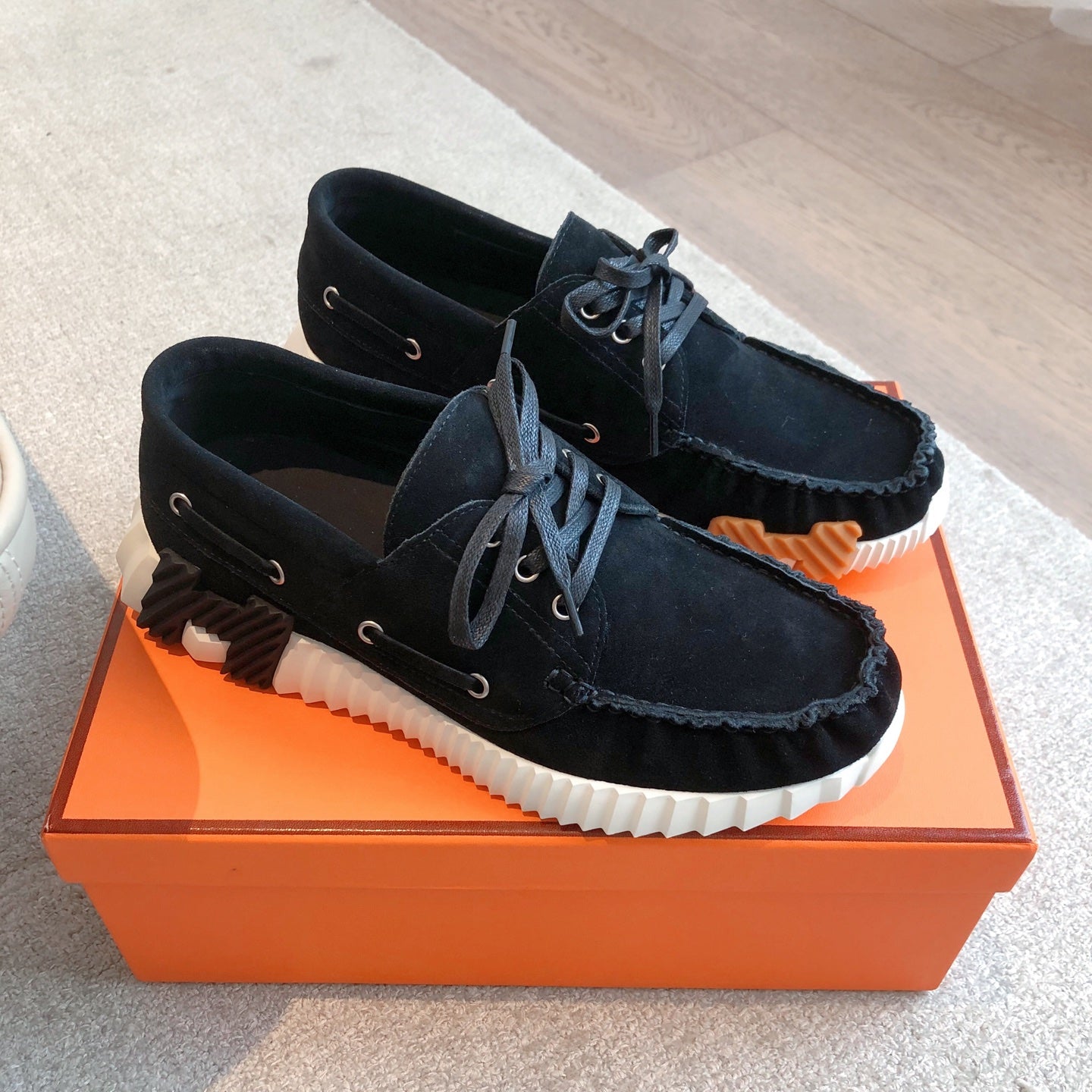 HERMES KETCH SNEAKER IN BLACK SUEDE