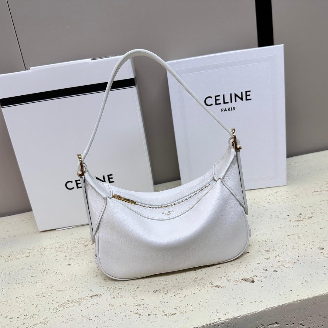 CELINE MINI 19 ROMY IN WHITE SUPPLE CALFSKIN