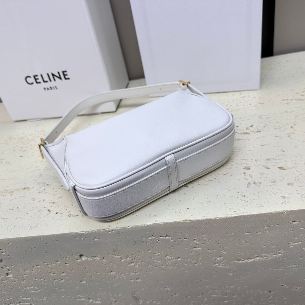 CELINE MINI 19 ROMY IN WHITE SUPPLE CALFSKIN