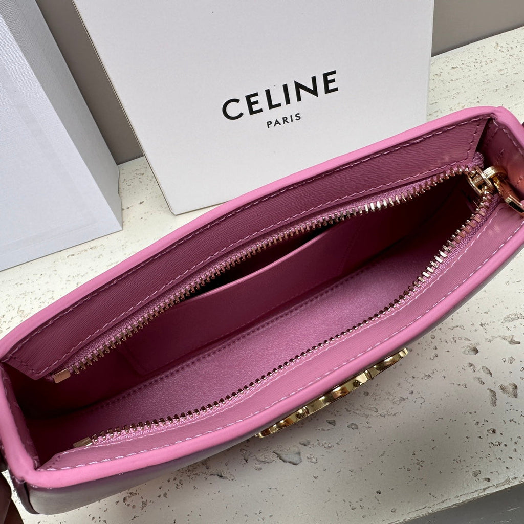CELINE MINI 22 TILLY BAG IN CREPE PINK SHINNY CALFSKIN
