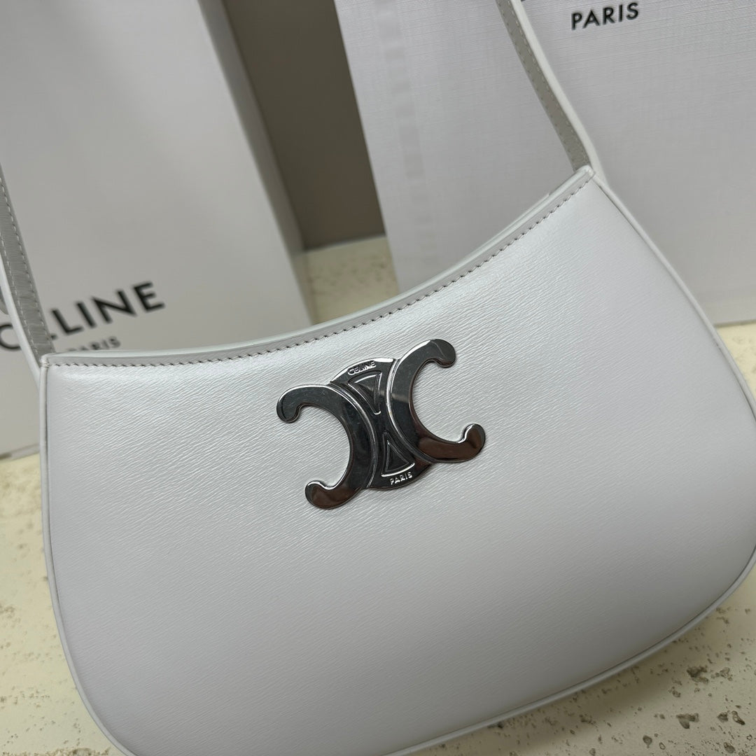 CELINE MINI 22 TILLY BAG IN WHITE SHINNY CALFSKIN