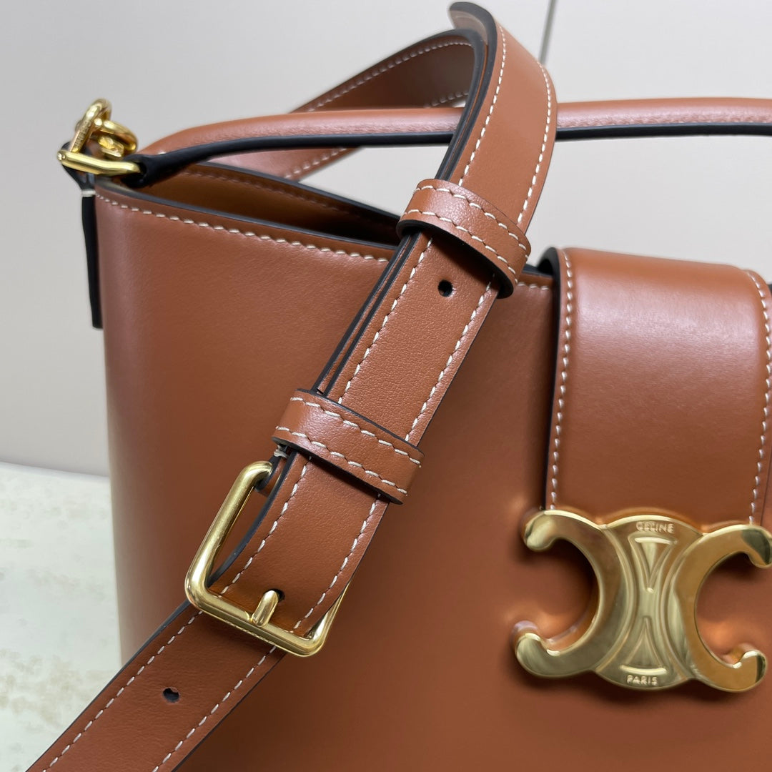 CELINE MEDIUM 28 LOUISE BAG IN BRONZE BROWN SMOOTH CALFSKIN
