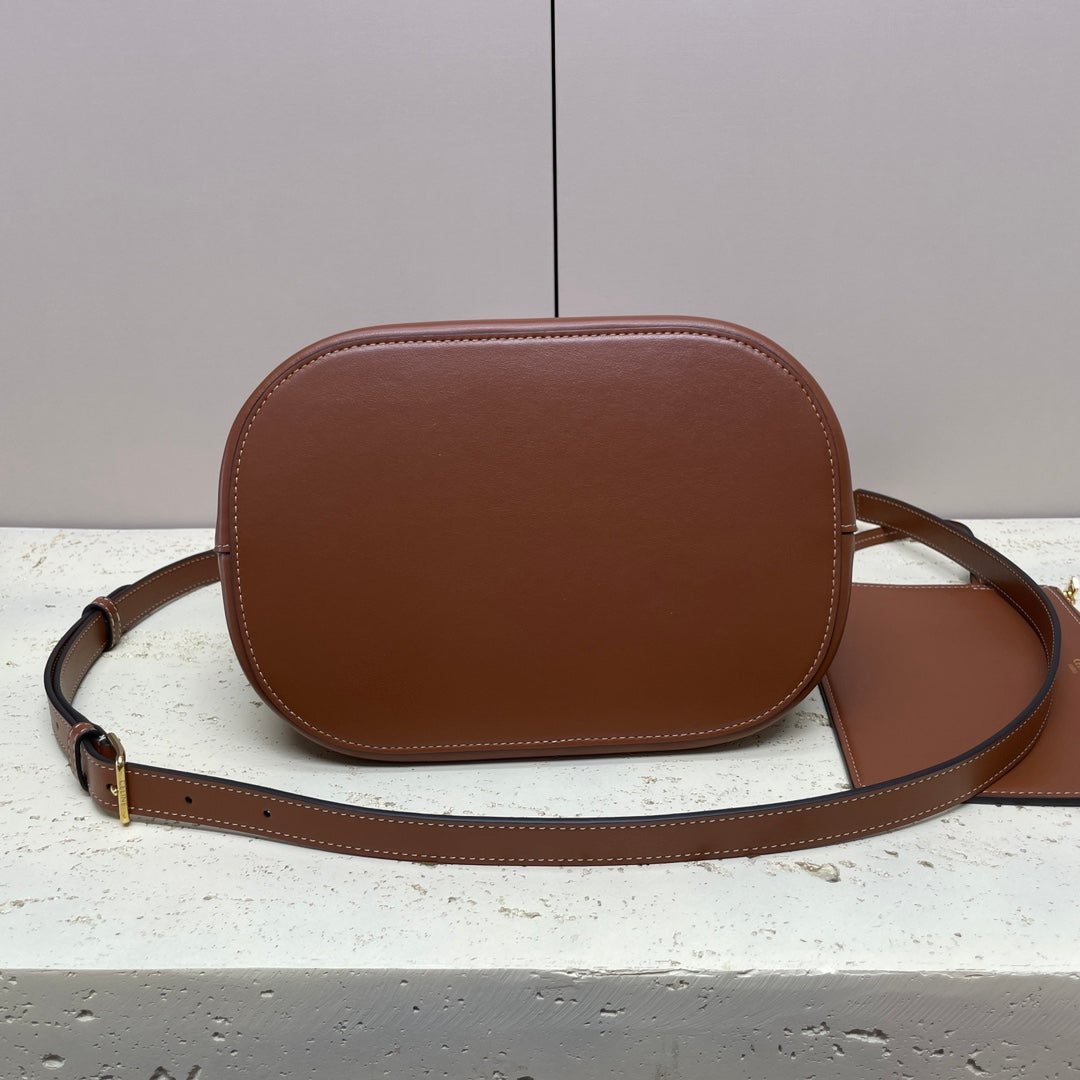 CELINE MEDIUM 28 LOUISE BAG IN BRONZE BROWN SMOOTH CALFSKIN
