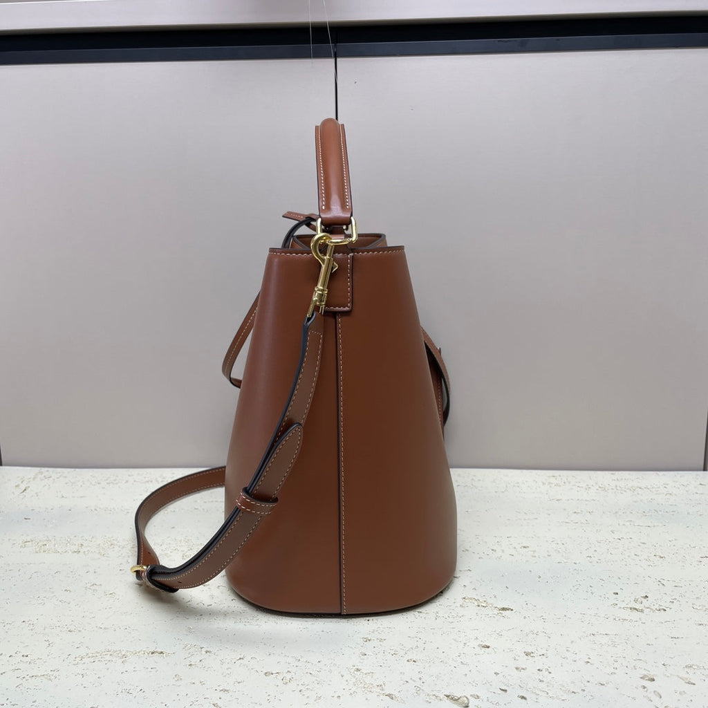 CELINE MEDIUM 28 LOUISE BAG IN BRONZE BROWN SMOOTH CALFSKIN