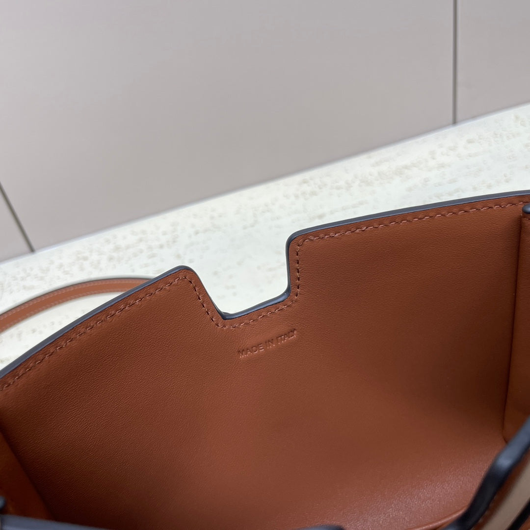 CELINE MINI 18 STRAP POCHETTE IN BRONZE BROWNN SUPPLE CALFSKIN