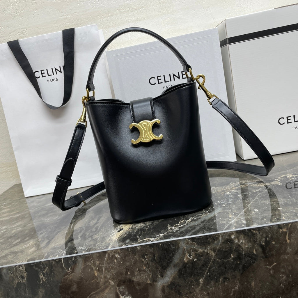 CELINE MINI 19 LOUISE BAG IN BLACK SMOOTH CALFSKIN