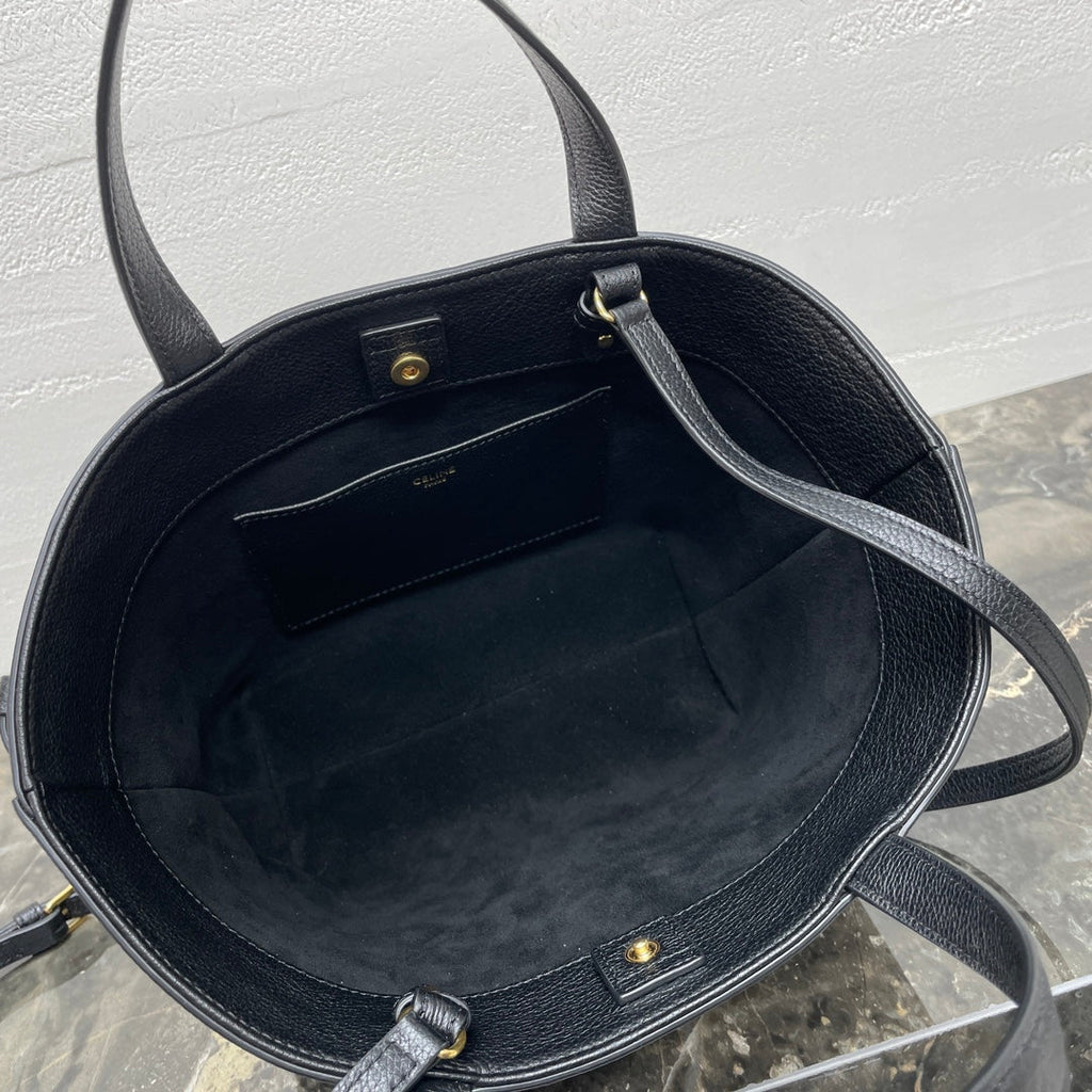 CELINE MINI CABAS ANAÏS CUIR TRIOMPHE 21 IN BLACK GRAINED CALFSKIN