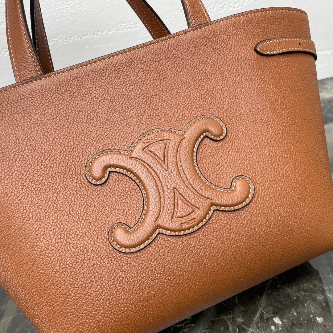 CELINE MINI CABAS ANAÏS CUIR TRIOMPHE 21 IN BRONZE ORANGE GRAINED CALFSKIN