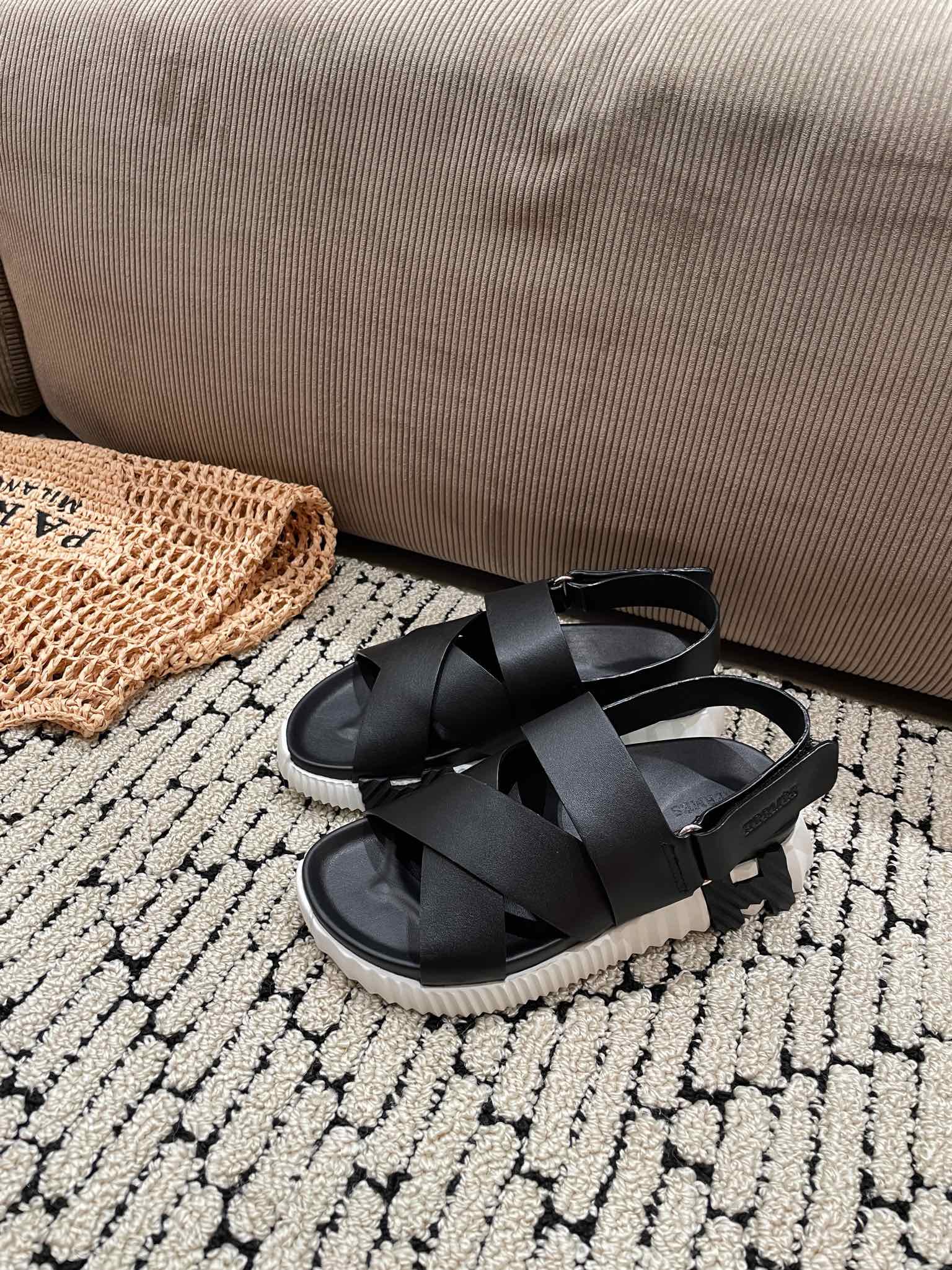 HERMES ELECTRIC SANDAL BLACK CALFSKIN