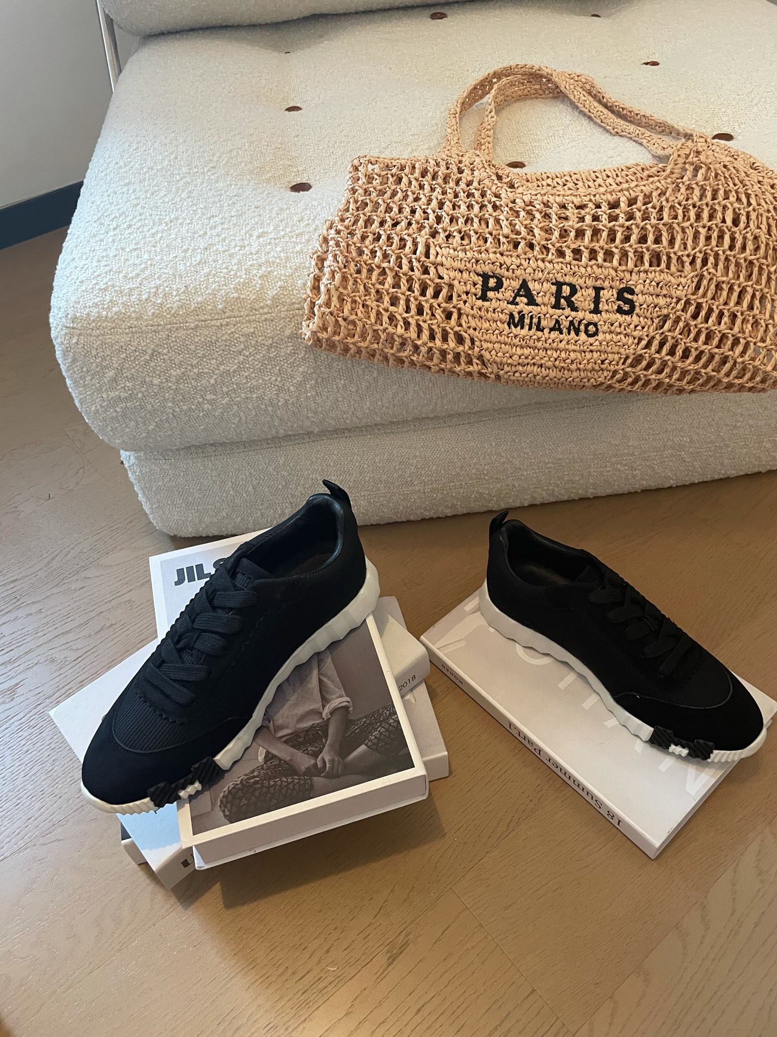 HERMES BOUNCING SNEAKERS BLACK CALFSKIN