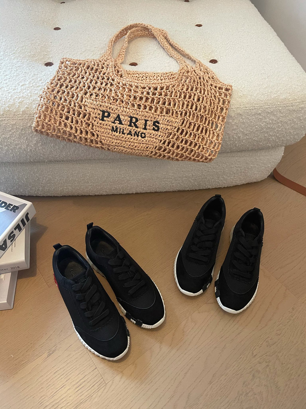 HERMES BOUNCING SNEAKERS BLACK CALFSKIN