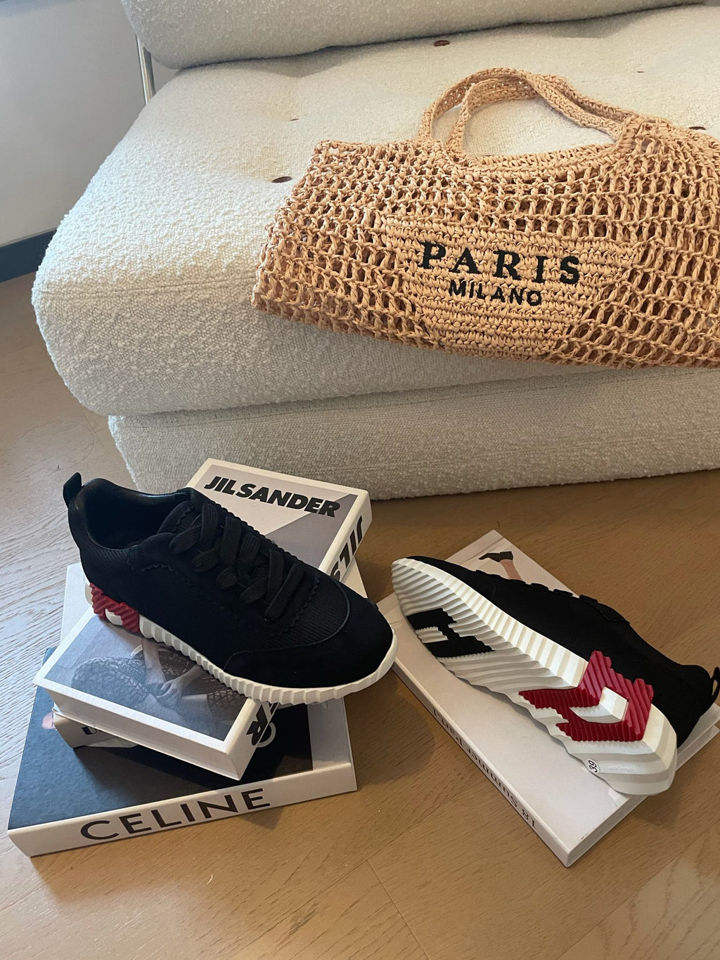 HERMES BOUNCING SNEAKERS BLACK CALFSKIN