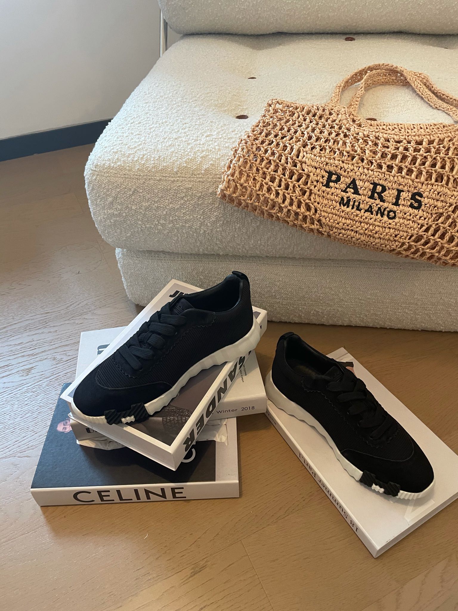 HERMES BOUNCING SNEAKERS BLACK CALFSKIN