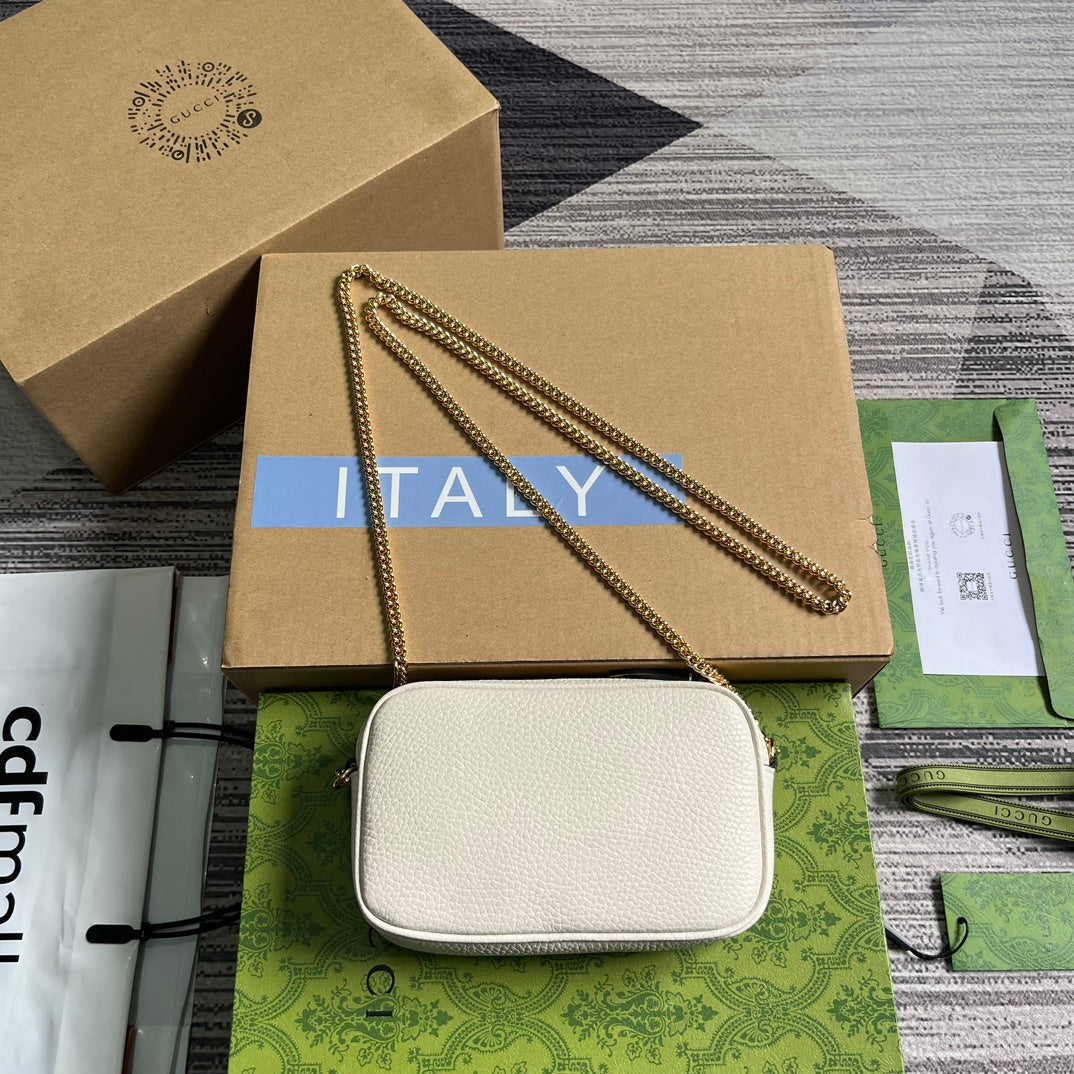 GUCCI MARMONT MINI 18 BAG IN WHITE CALFSKIN
