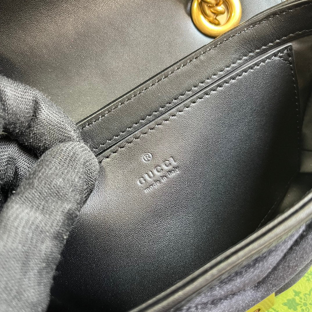 GUCCI MARMONT MINI 22 BAG IN BLACK VELVET