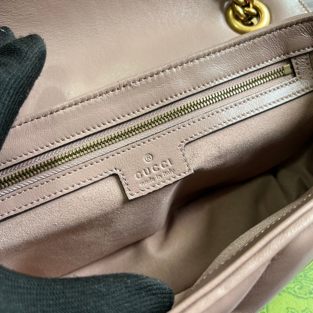 GUCCI MARMONT MEDIUM 26 BAG IN HOT PINK LAMBSKIN