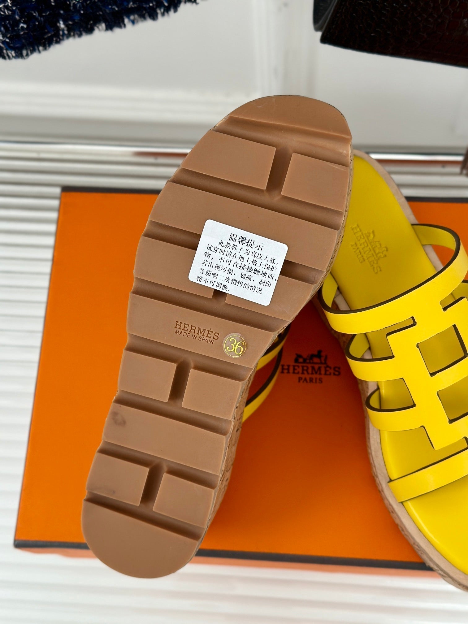HERMES ISABELLA SANDAL LEMON CALFSKIN