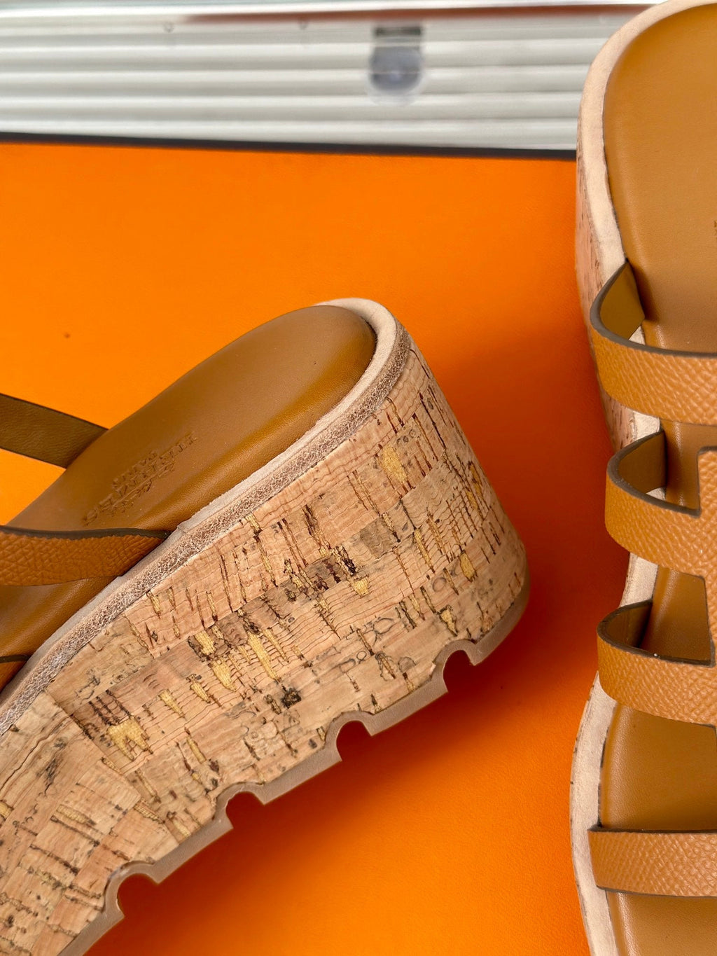 HERMES ISABELLA SANDAL BRIGHT BROWN CALFSKIN