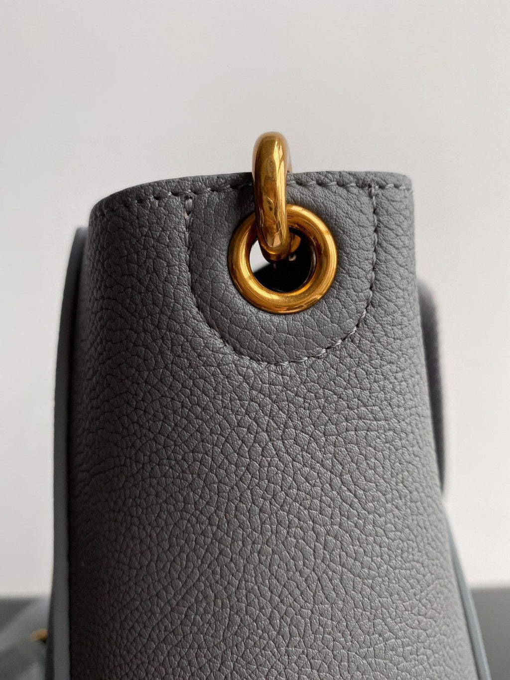 CELINE SANGLE SEAU BUCKET 24 BAG GREY CALFSKIN