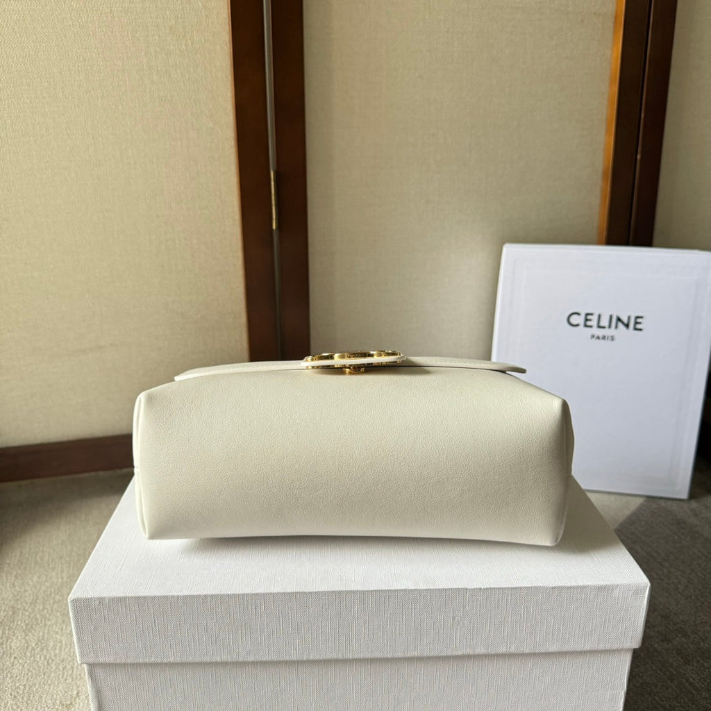 CELINE MEDIUM  VICTOIRE BAG 25 IN IVORY CALFSKIN