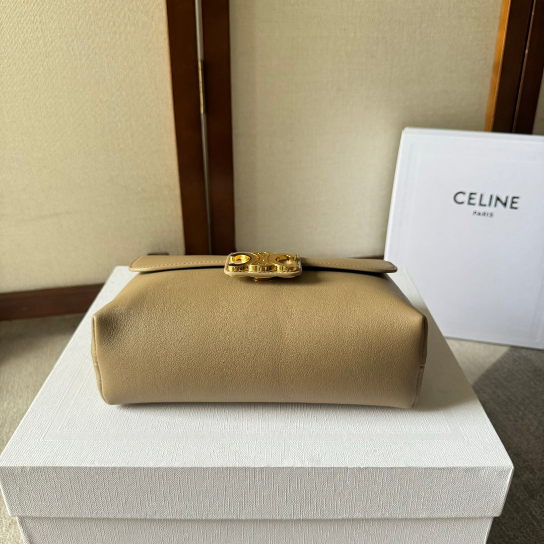 CELINE MEDIUM  VICTOIRE BAG 23 IN CAMEL GOLD CALFSKIN